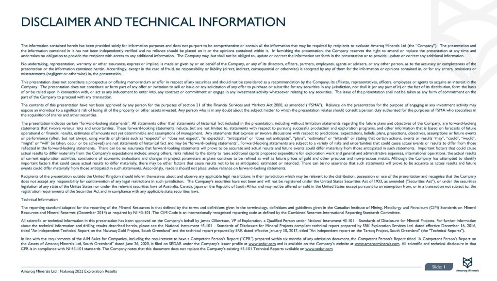 Nalunaq 2022 Exploration Results Page 02