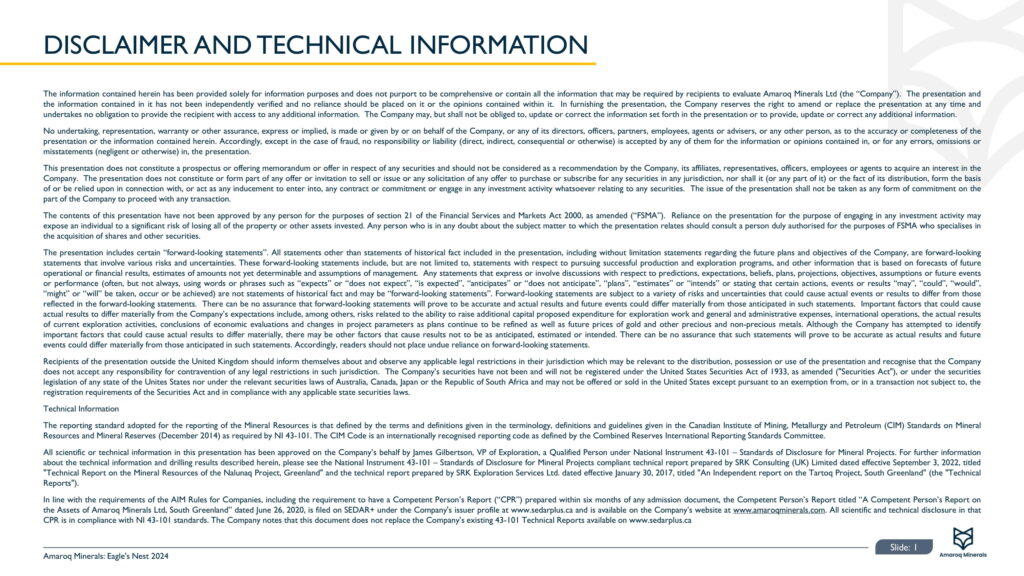 Eagle's Nest 2024 Results 2