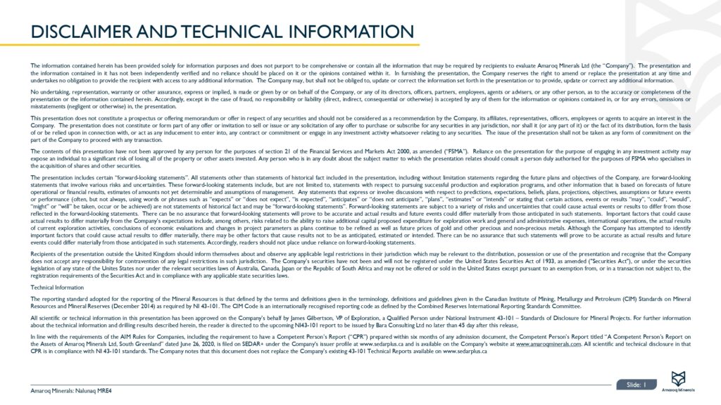 Nalunaq Mineral Resource Estimate Update (mre4) Page 0002